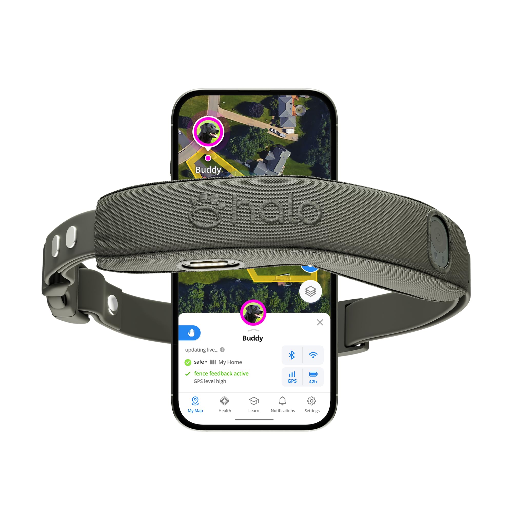 Halo Collar 5: cerca para perros, mantiene a tu mascota dentro de los límites definidos por la app.