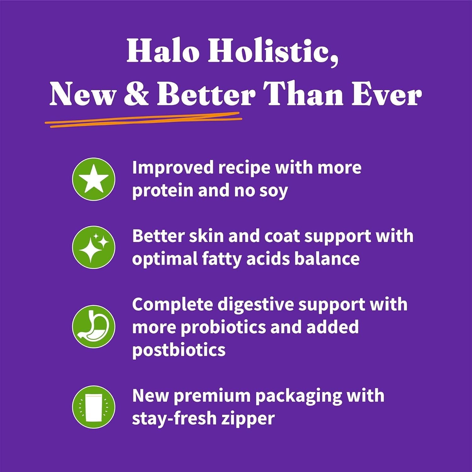 Halo Holistico nutricion completa basada en plantas para perros adultos.