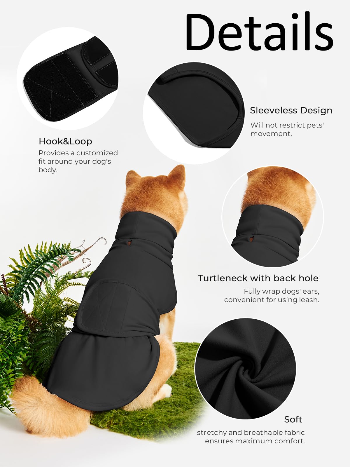 Haloumoning chaleco calma perro ajuste Velcro para un ajuste seguro