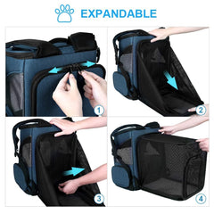 HALOVIE mochila expandible para mascota con espacio adicional