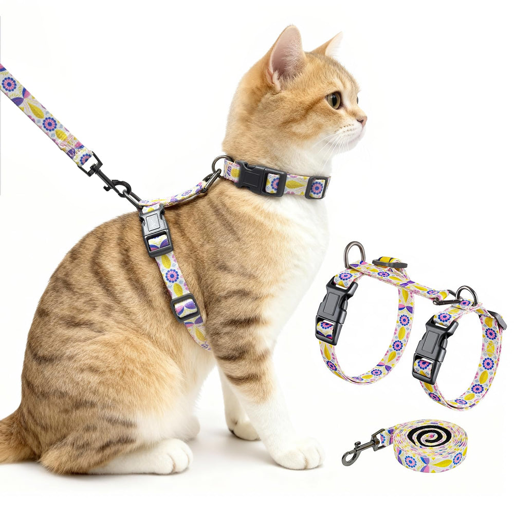 Halypet arnés gato ajustable 3en1 para un ajuste seguro durante paseos.