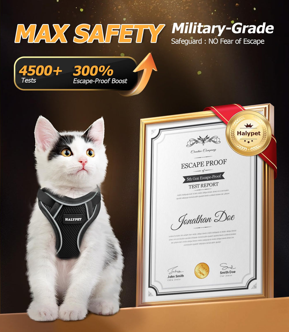 Halypet arnés gato con ajuste integrado para colocar rápido y cómodo