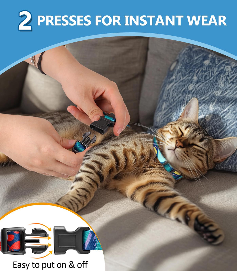 Arnés Halypet diseño adaptable para gatos de distintos tamaños.