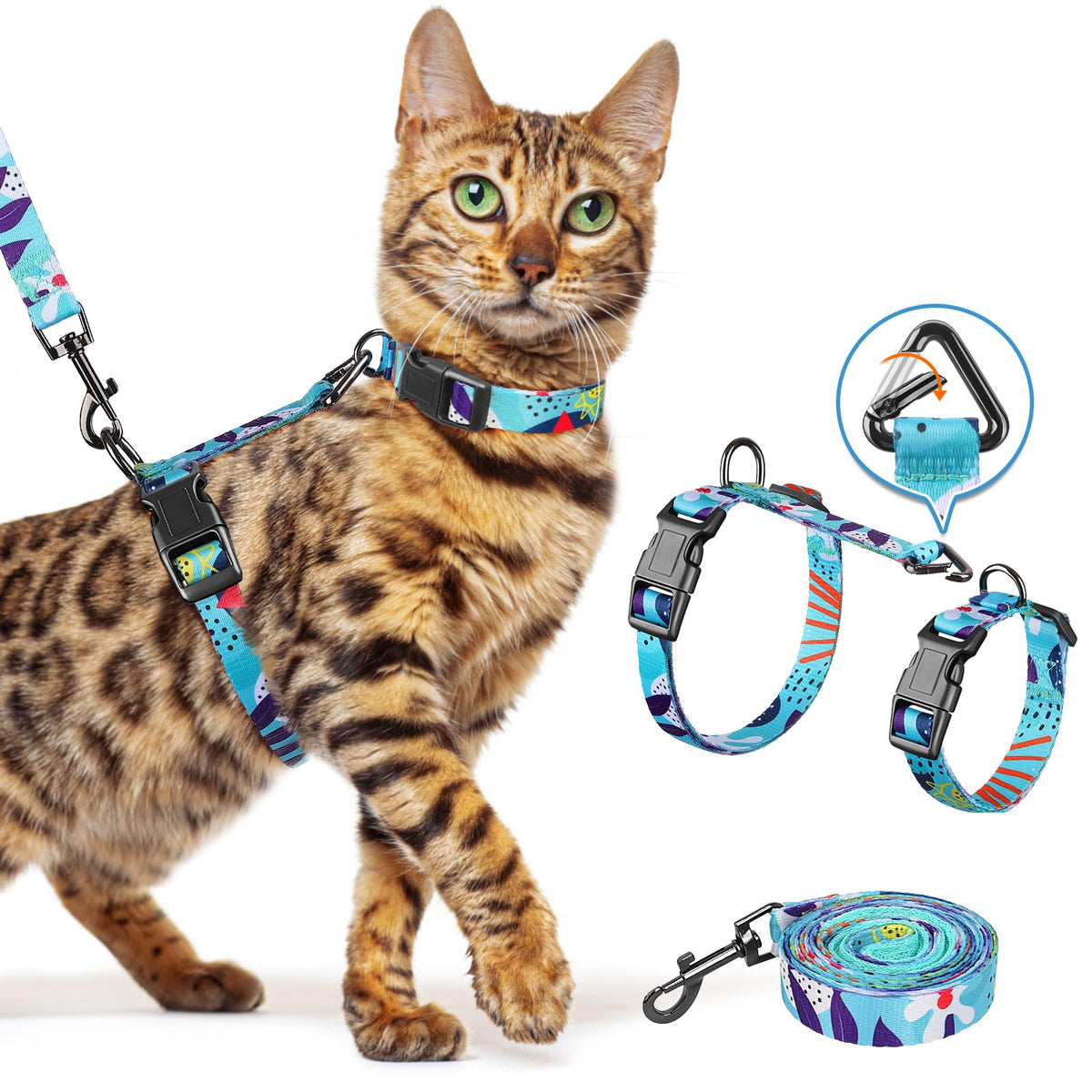 Halypet arnés para gatos H300 Pro, cómodo para paseos diarios al exterior.