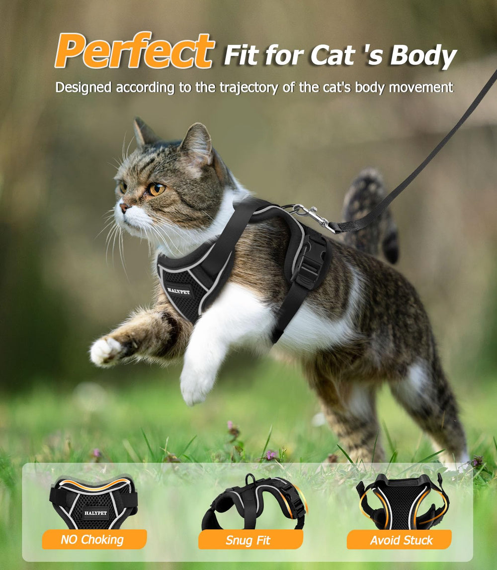 Halypet arnés gato con tiras reflectantes para mayor visibilidad