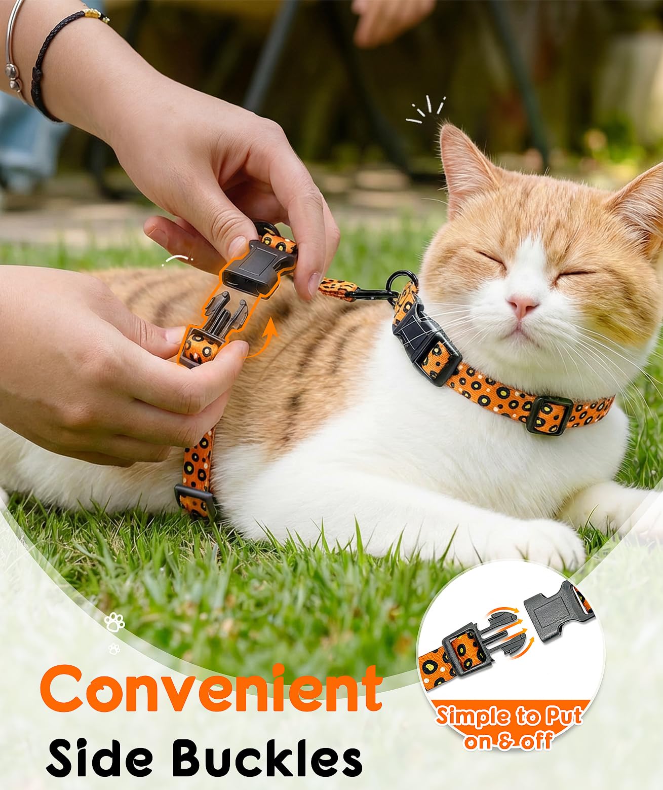 Halypet arneses para gatos 3 en 1 desmontable para uso como collar o arnés.