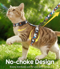 Halypet arnés para gatos, diseño a prueba de escapes para caminatas seguras.