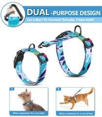Halypet correa 3en1 para gatos: versátil para collar o arnés durante salidas.