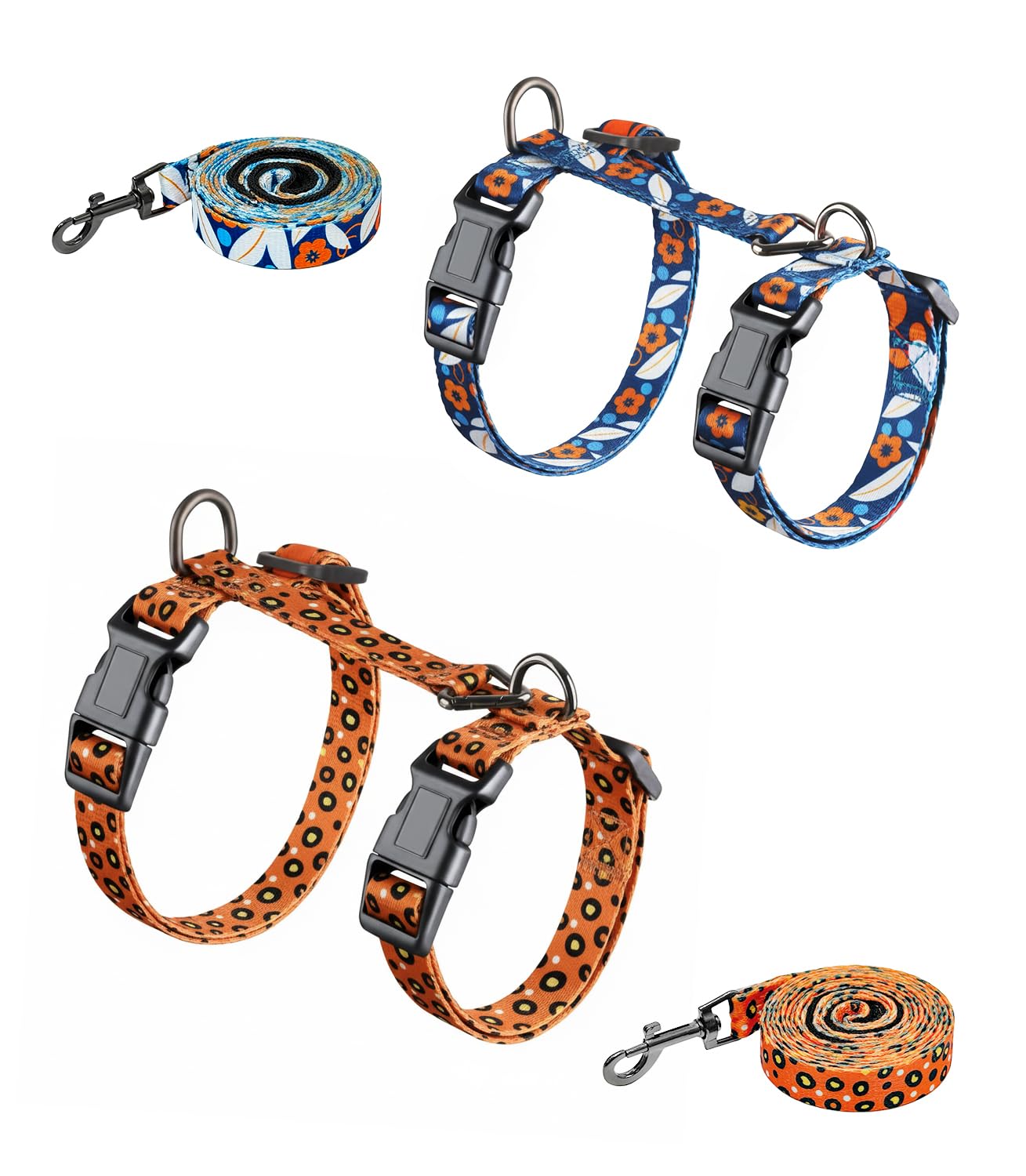 Halypet dos-pack arneses para gatos a prueba de fuga, ideal para paseos seguros.