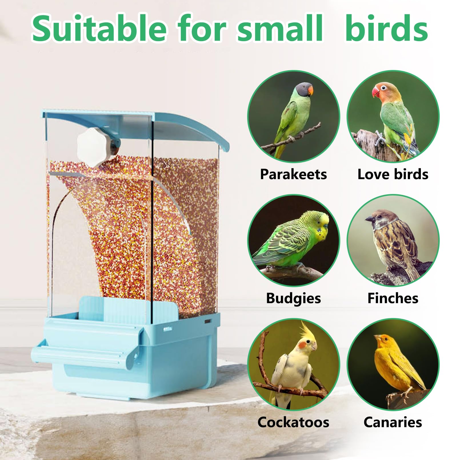 Hamiledyi alimentador automático para aves, apto para periquitos, canarios, agapornis y ninfas