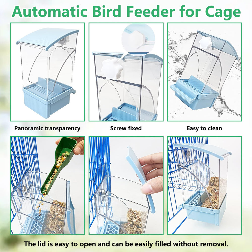 Hamiledyi alimentador automático para aves, acrílico duradero con visibilidad 360 grados