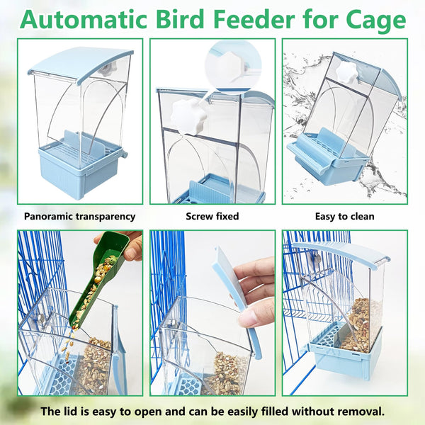 Hamiledyi alimentador automático para aves, acrílico duradero con visibilidad 360 grados