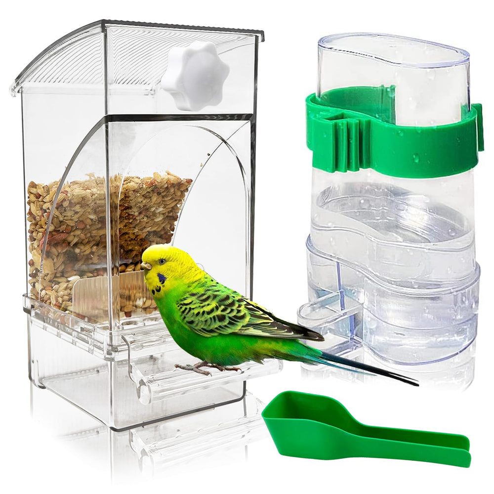 Hamiledyi alimentador de aves sin mugre con dispensador automático para jaula