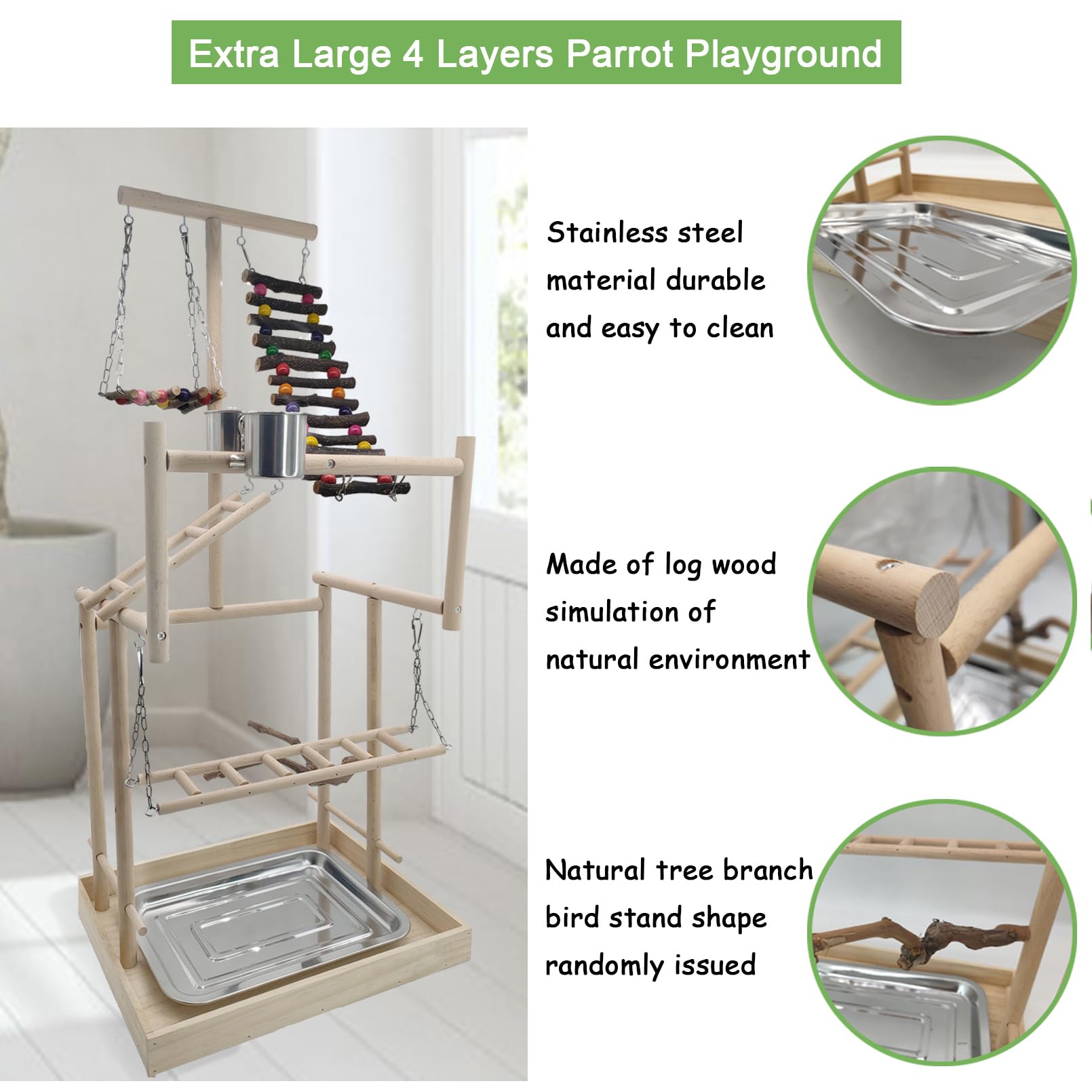 Hamiledyi escalera para aves, facilita el acceso y la exploracion entre niveles