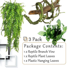 Hojas de planta para reptil Hamiledyi con decoración realista