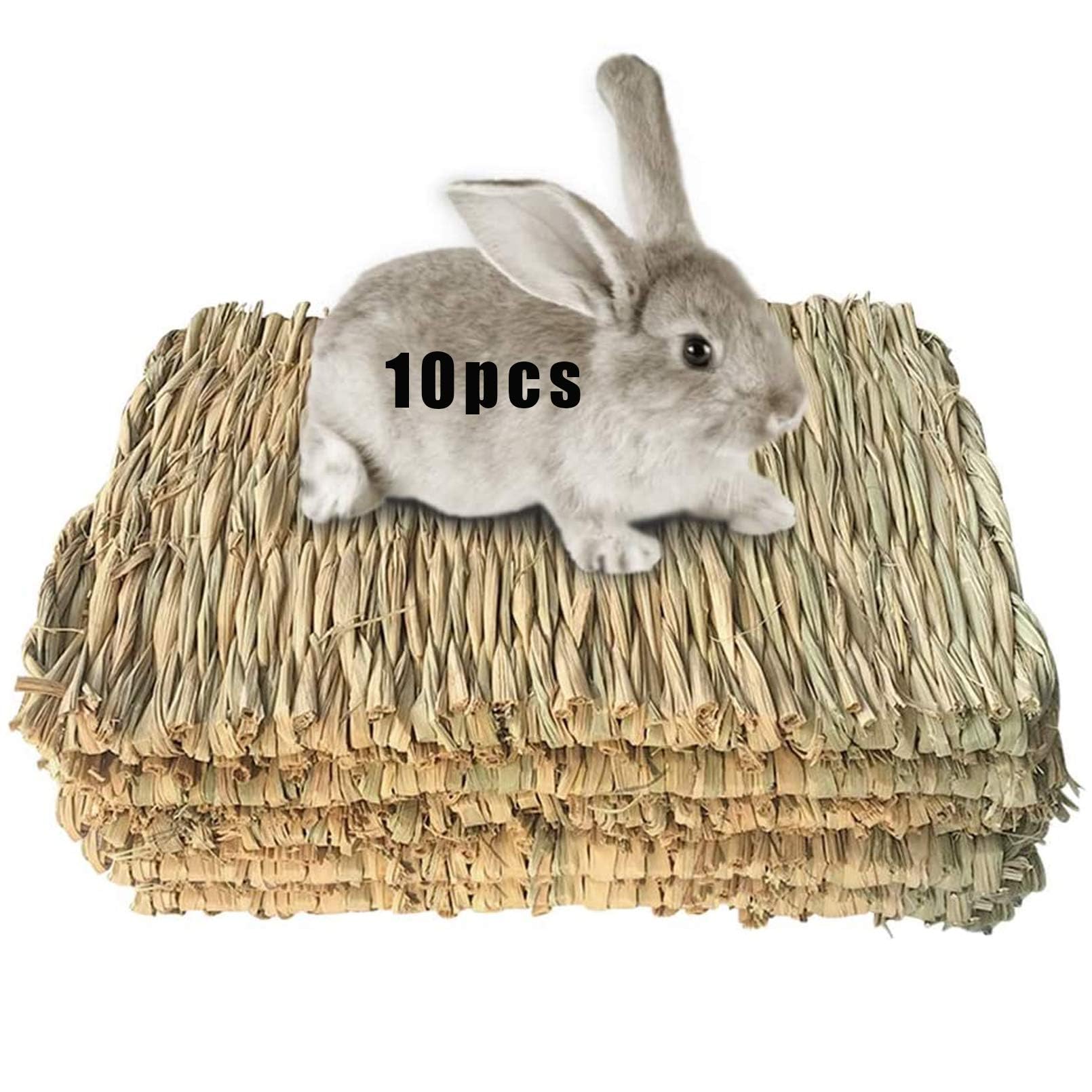 Hamiledyi mat de hierba natural para conejo, cama suave dentro de la jaula.
