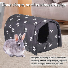 Hamiledyi nido semi cerrado: descanso tranquilo para conejos y hámsters.