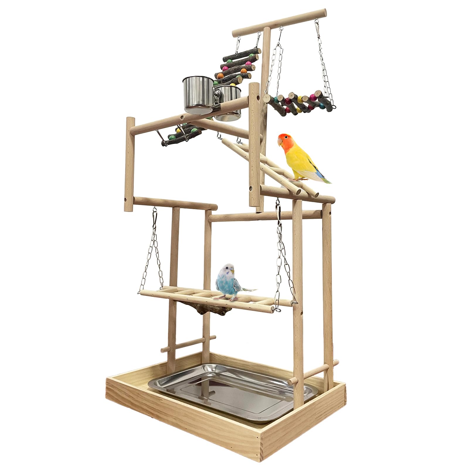 Hamiledyi zona de juego 4 niveles para aves, espacio para explorar y ejercitarse