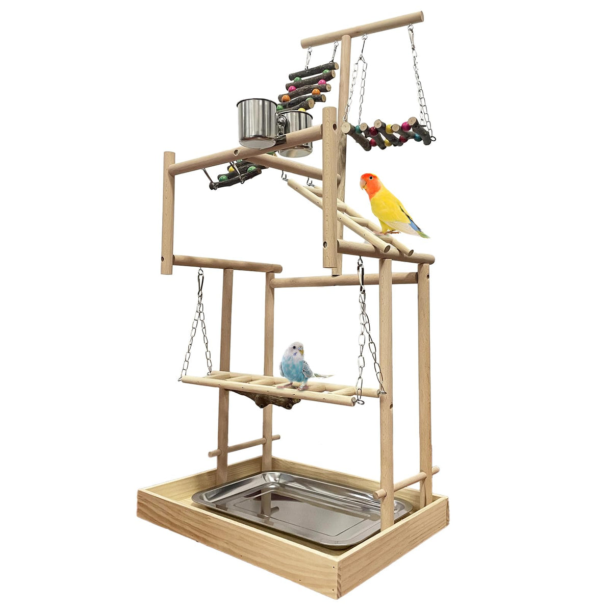 Hamiledyi zona de juego 4 niveles para aves, espacio para explorar y ejercitarse