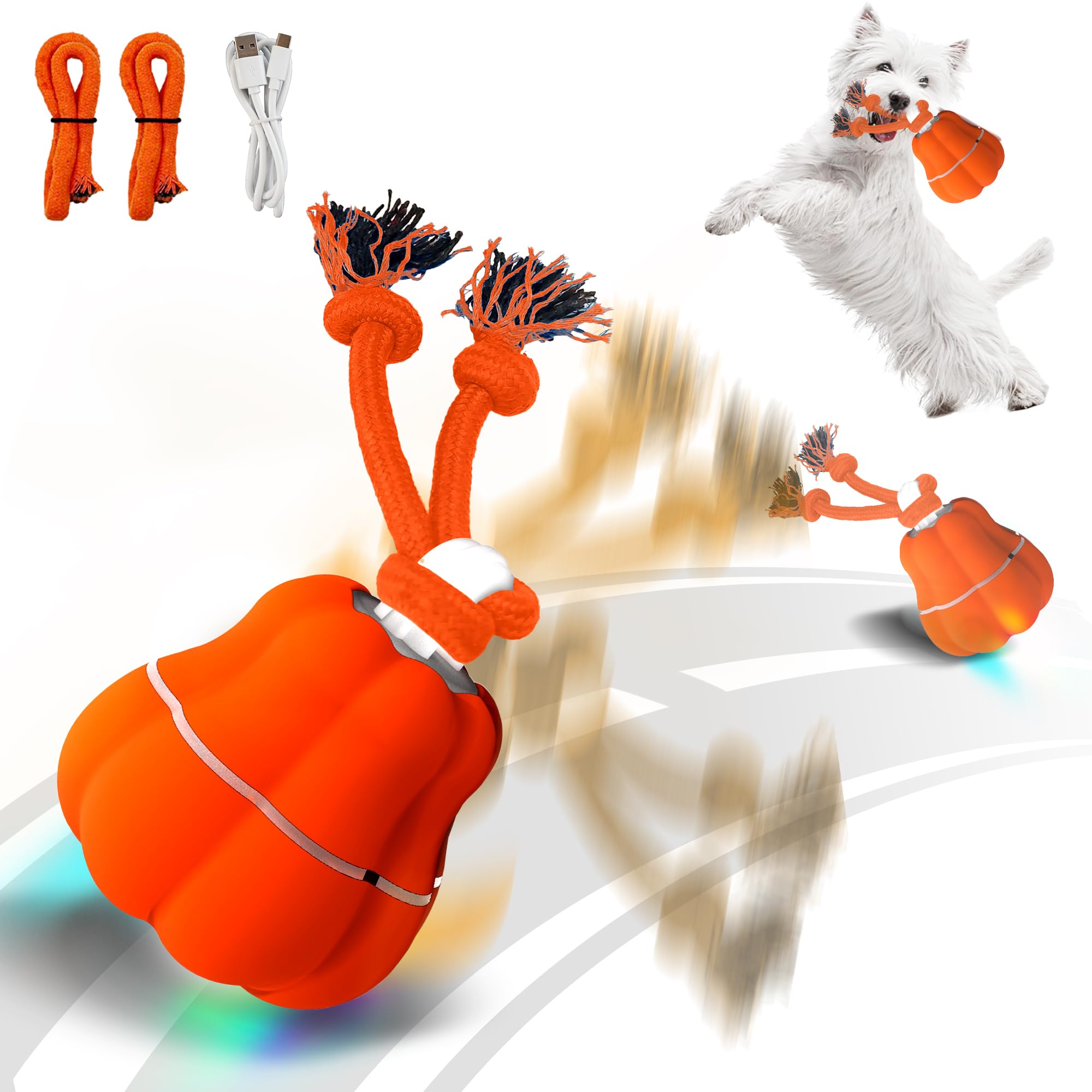 Hanarook Juguete interactivo bola rodante para perros, mantiene activo al animal