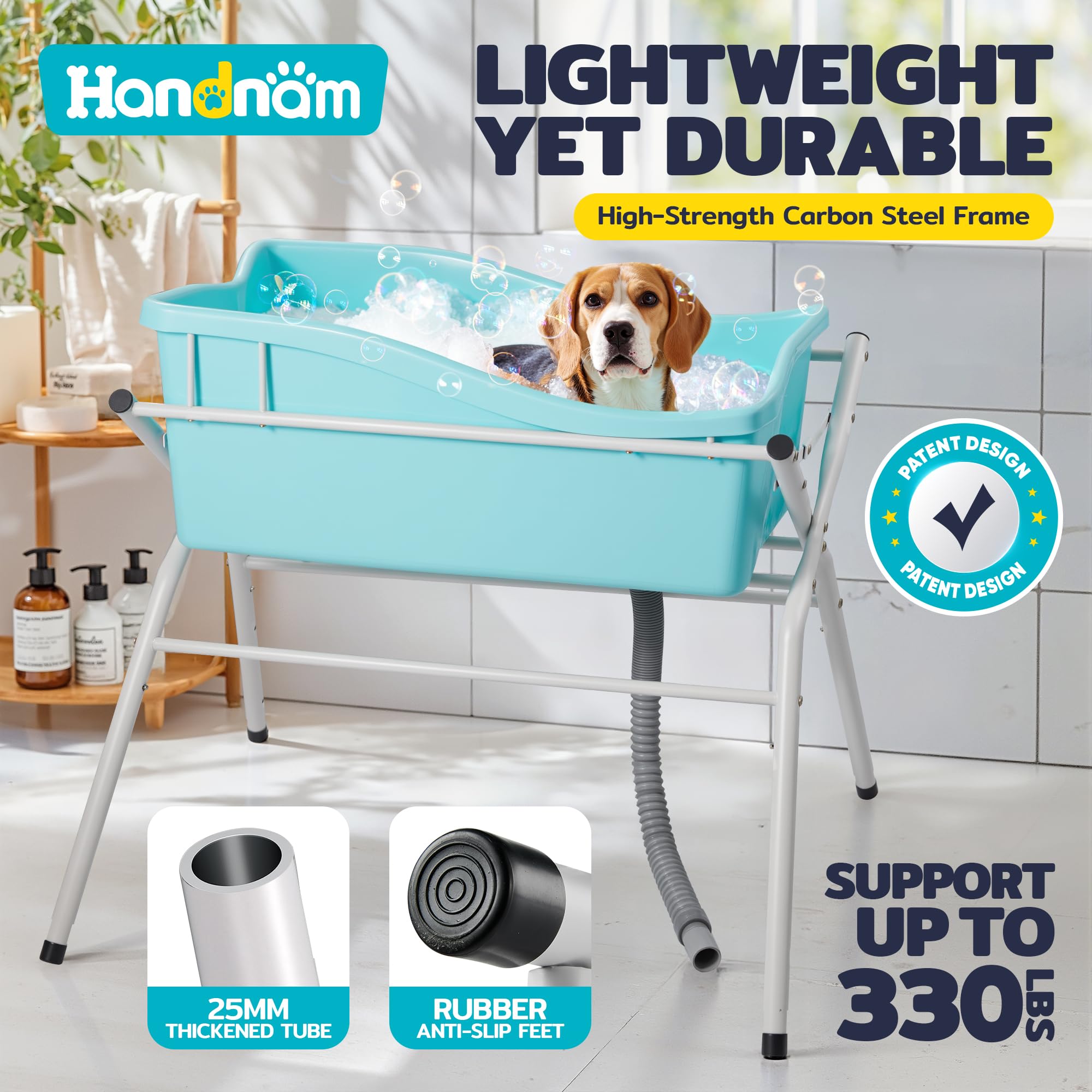 handnam estacion lavado perros elevada tres alturas facilita baño ergonómico