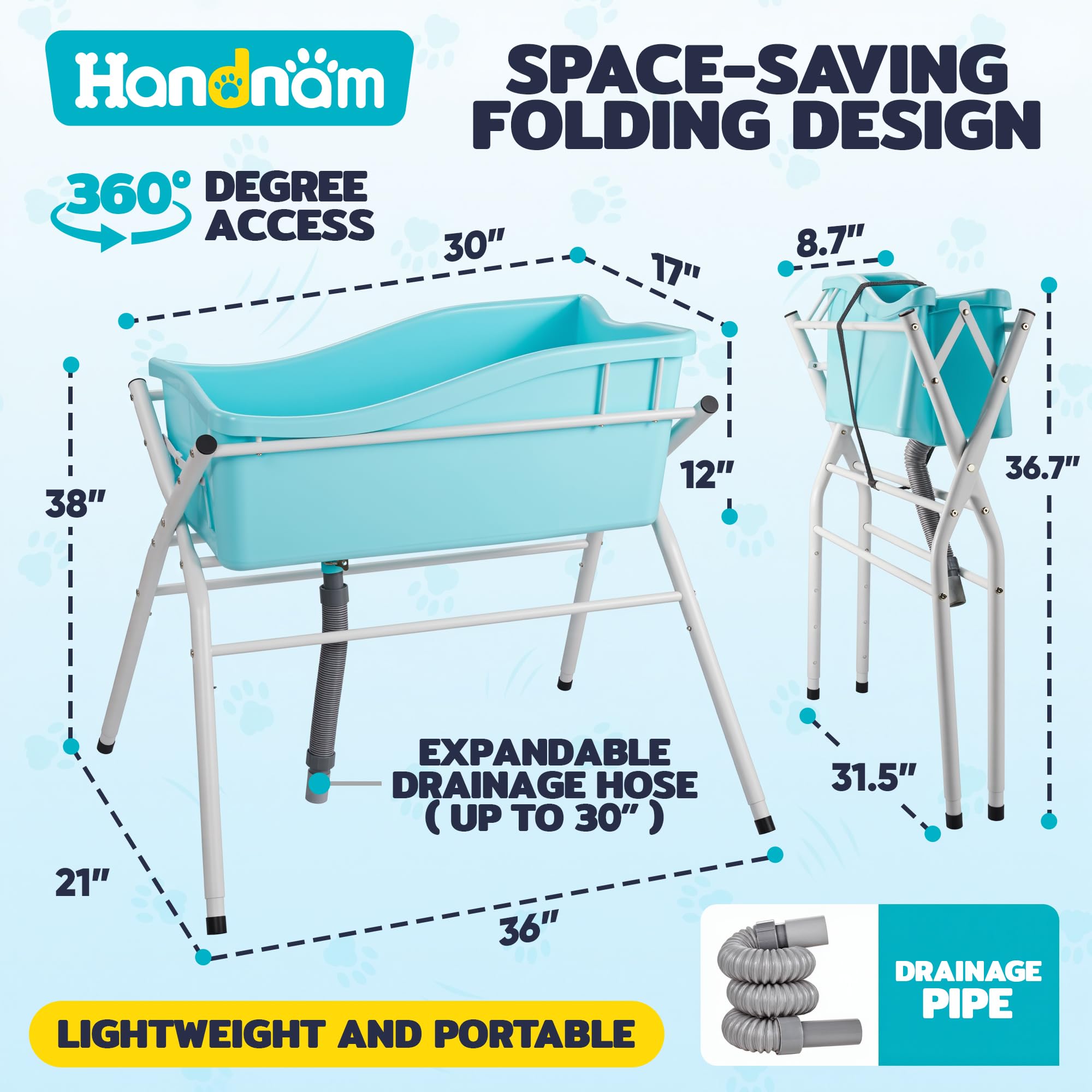 handnam estructura robusta 25mm estabiliza la bañera durante el baño
