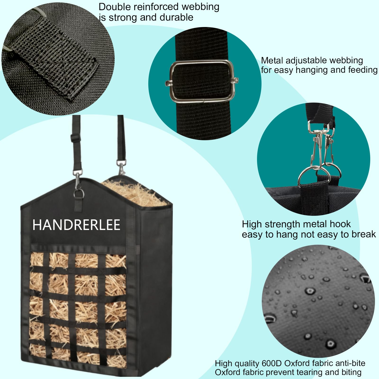 GANCHO de metal resistente de HANDRERLEE para mayor durabilidad.