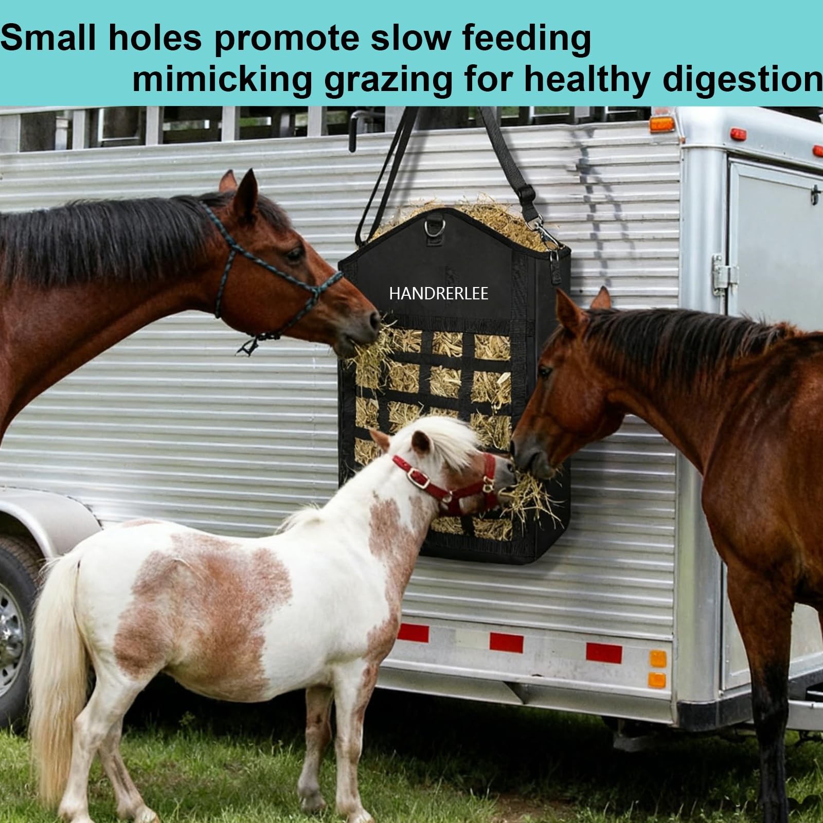HANDRERLEE bolsa de heno para múltiples especies como cabras y ovejas.