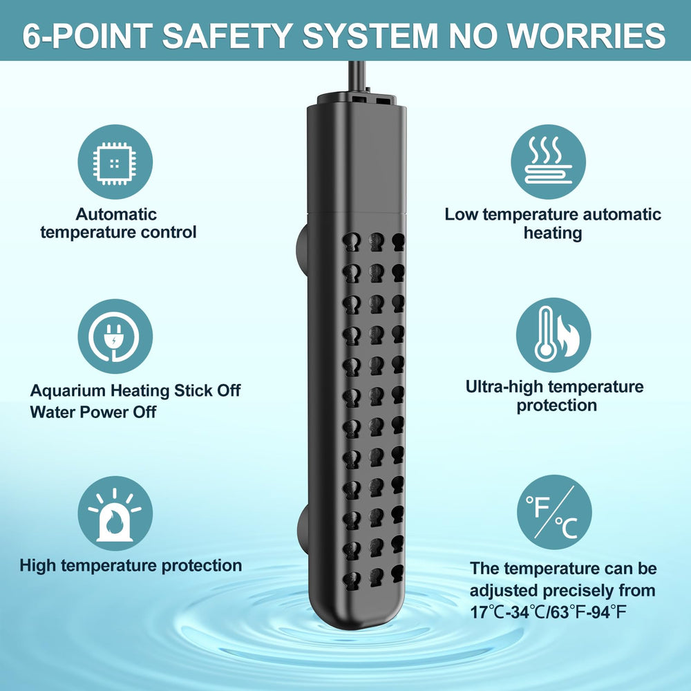 Calentador HANLESHUKA submersible 200W con panel de control para ajuste fiable.