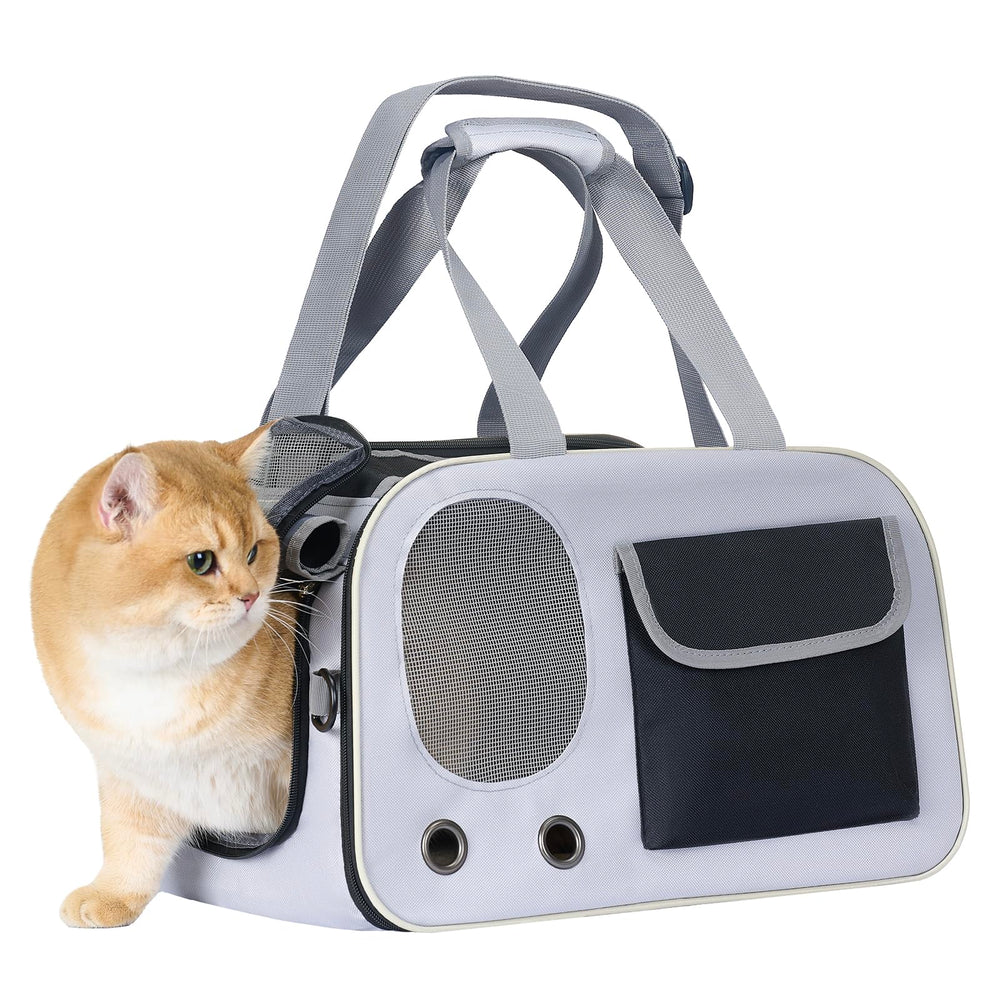 Transportín Hannadepot con base firme para mascotas de hasta 15 lb, estabilidad asegurada.