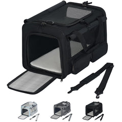 Hannadepot transportín interior amplio y plegable para gatos o perros pequeños, ideal para viajar
