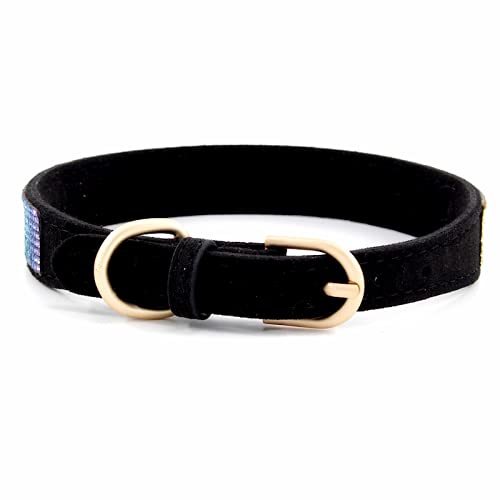 Collar Haoyueer ajuste-5-ojos-cristales negro, ofrece un ajuste seguro.