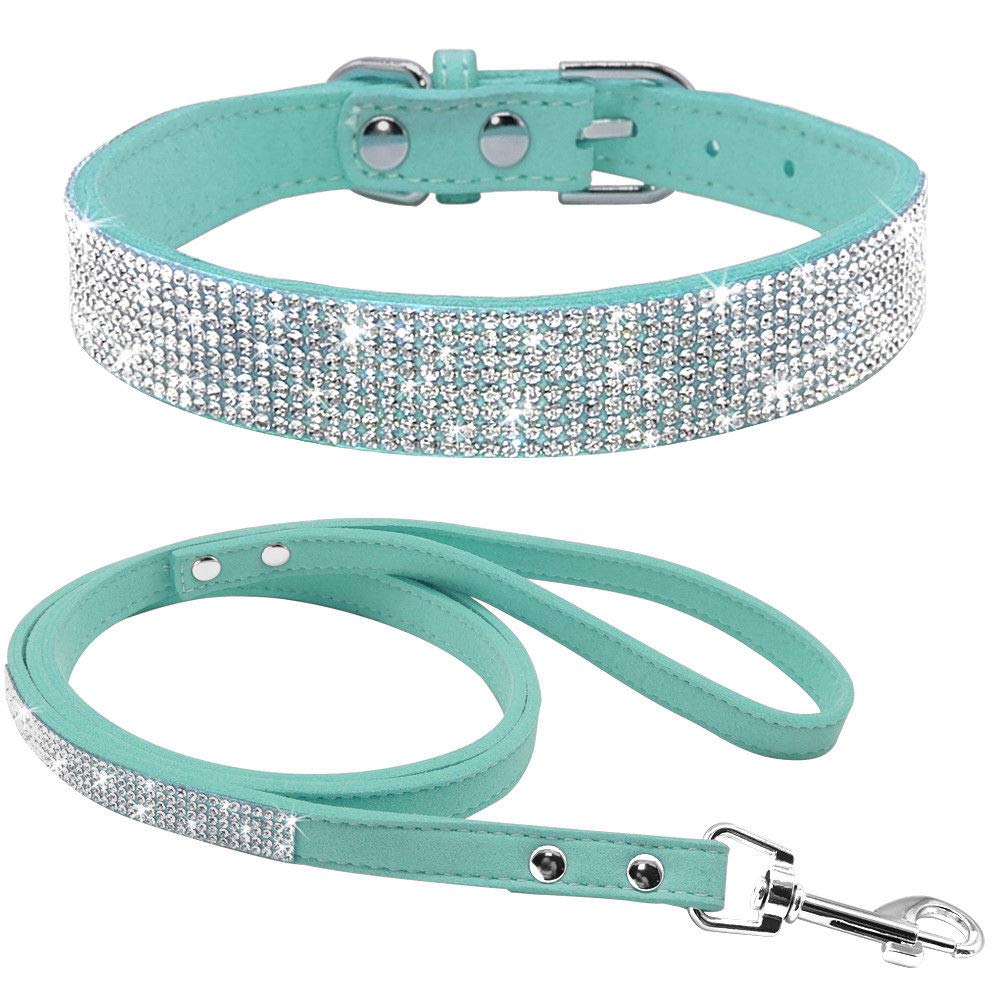 Haoyueer collar con piedras cristal azul, brillo duradero para paseos.