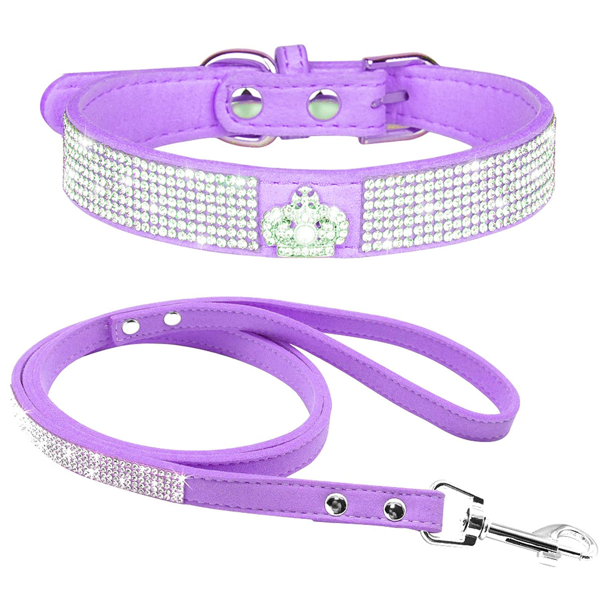 Collar haoyueer con cristales brillantes para paseos elegantes y seguros.