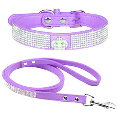 Collar haoyueer con cristales brillantes para paseos elegantes y seguros.