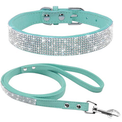 Collar Haoyueer para perro con cristales brillantes, paseos elegantes.