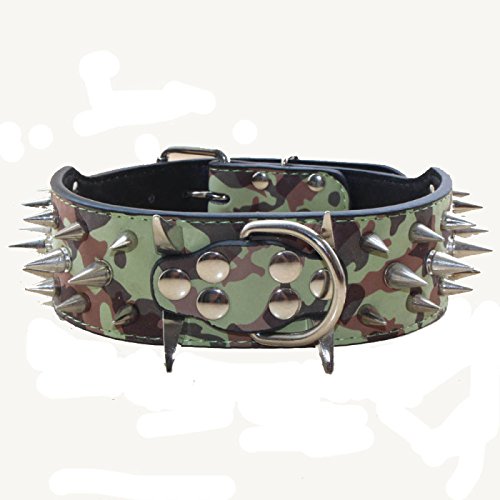 Collar Haoyueer para perro con púas, diseño camuflado, ideal para paseos