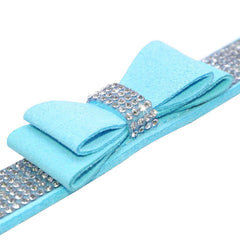 Haoyueer collar perro suede azul, tacto suave para la piel
