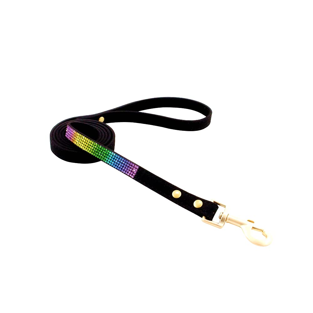 Correa Haoyueer 120 cm negro con brillo, ideal para paseos diarios.