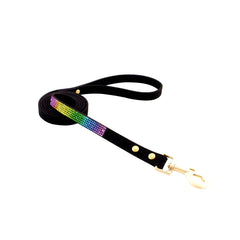 Correa Haoyueer 120 cm negro con brillo, ideal para paseos diarios.