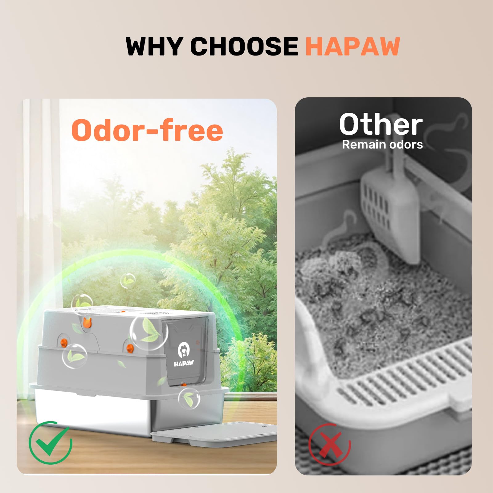 HAPAW acero inoxidable de alta calidad, superficie suave y fácil de limpiar.