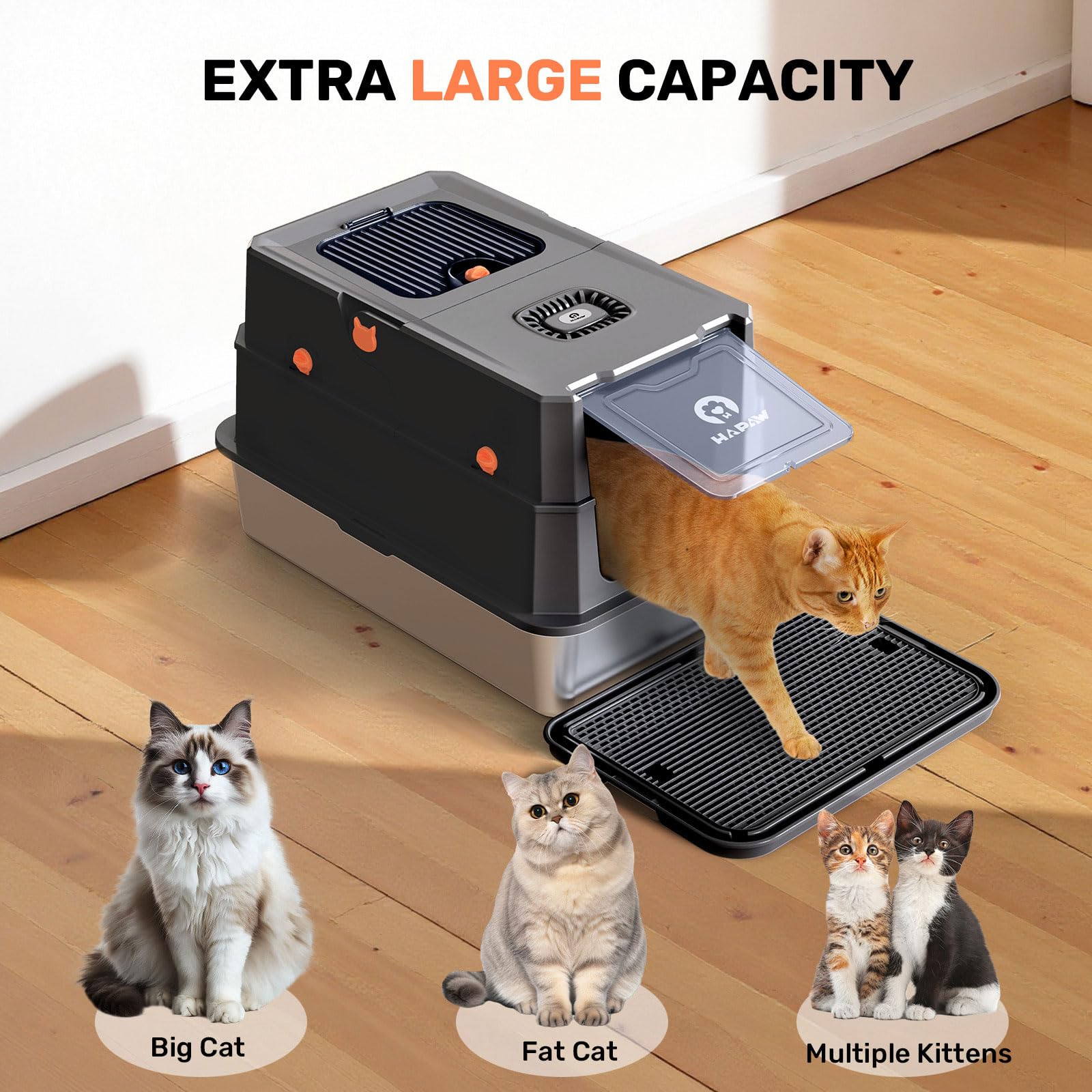 HAPAW caja de arena acero inoxidable, superficie limpia y duradera