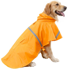 HAPEE poncho impermeable para perros grandes con capucha, protege de la lluvia