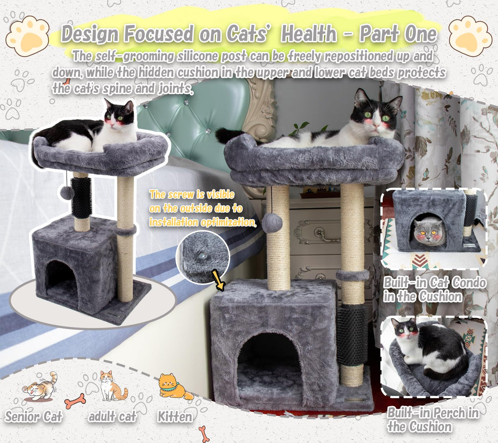Hapineko arbol gatos bola juego colgante para curiosidad y ejercicio
