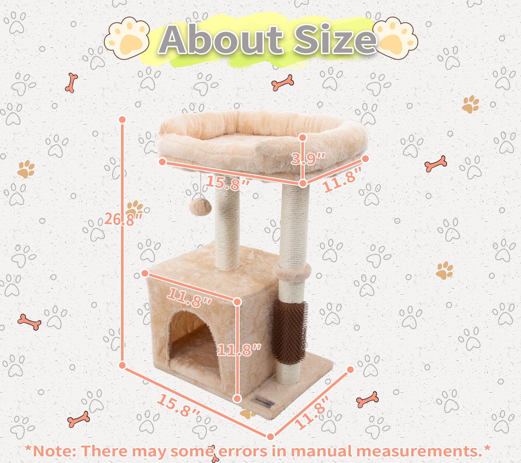 Hapineko arbol gatos montaje sencillo con herramientas incluidas