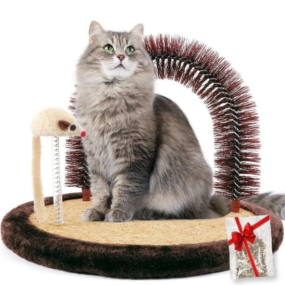Happi N Pets auto-limpiador gato arco: masaje suave para el pelaje durante el acicalamiento.
