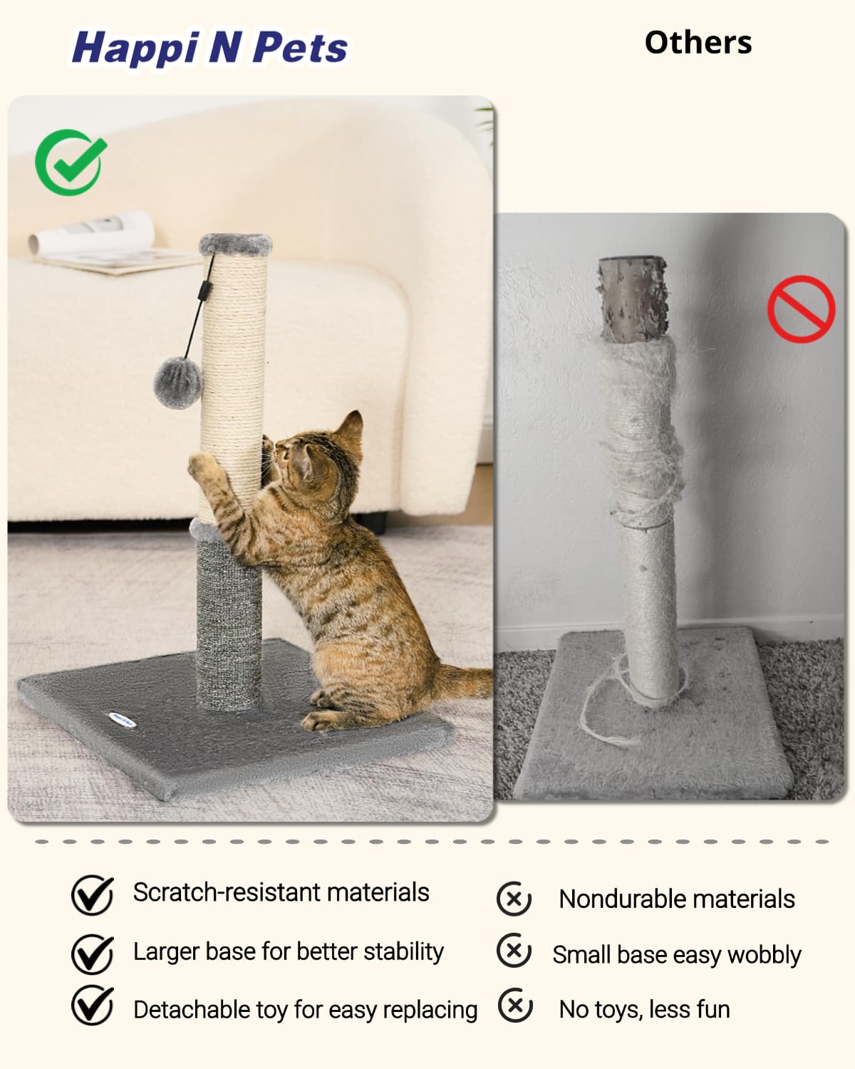Happi N Pets Juguete de repuesto incluido para prolongar la diversión del gato.