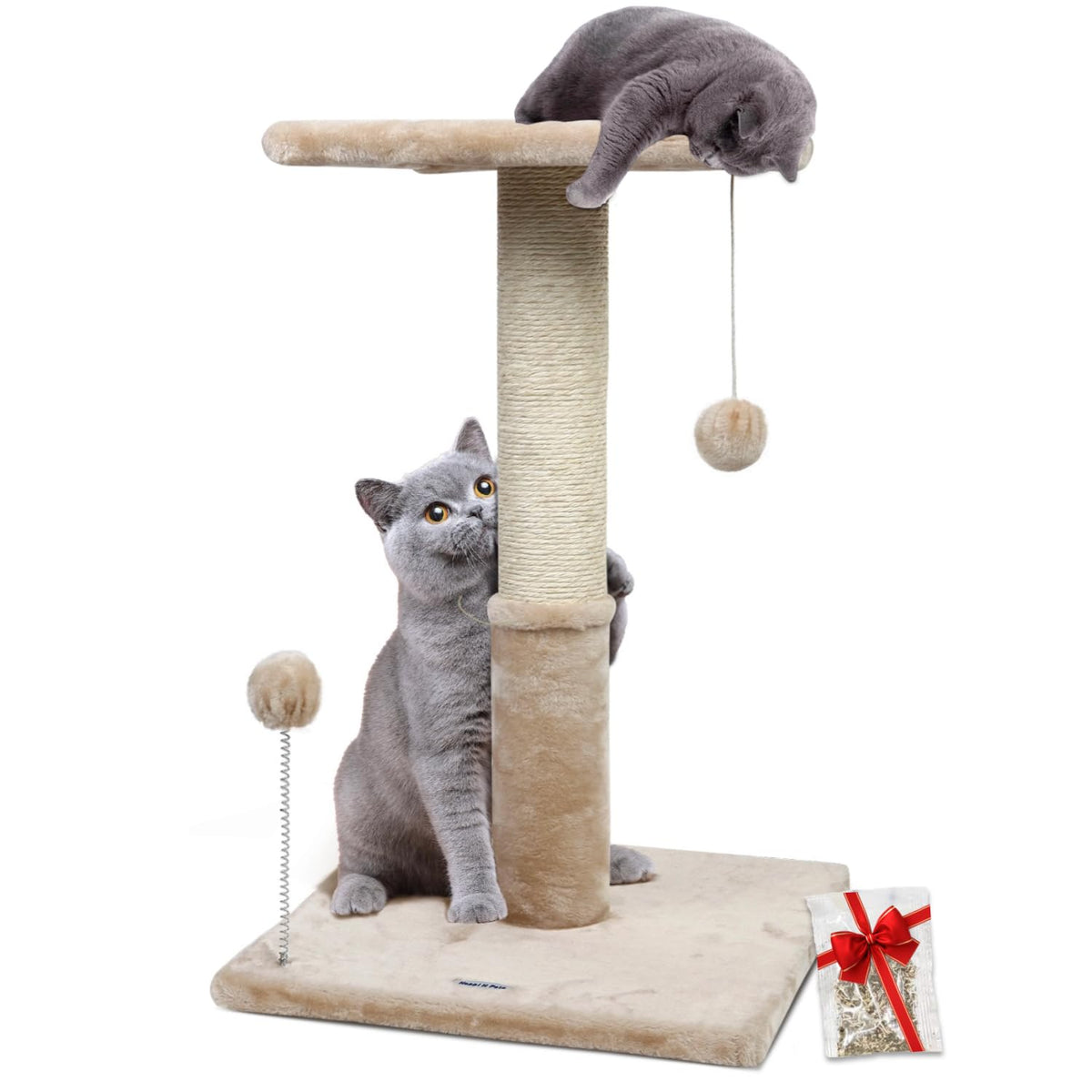 Happi N Pets poste rascador de gato en sisal de 26 pulgadas para afilar uñas.