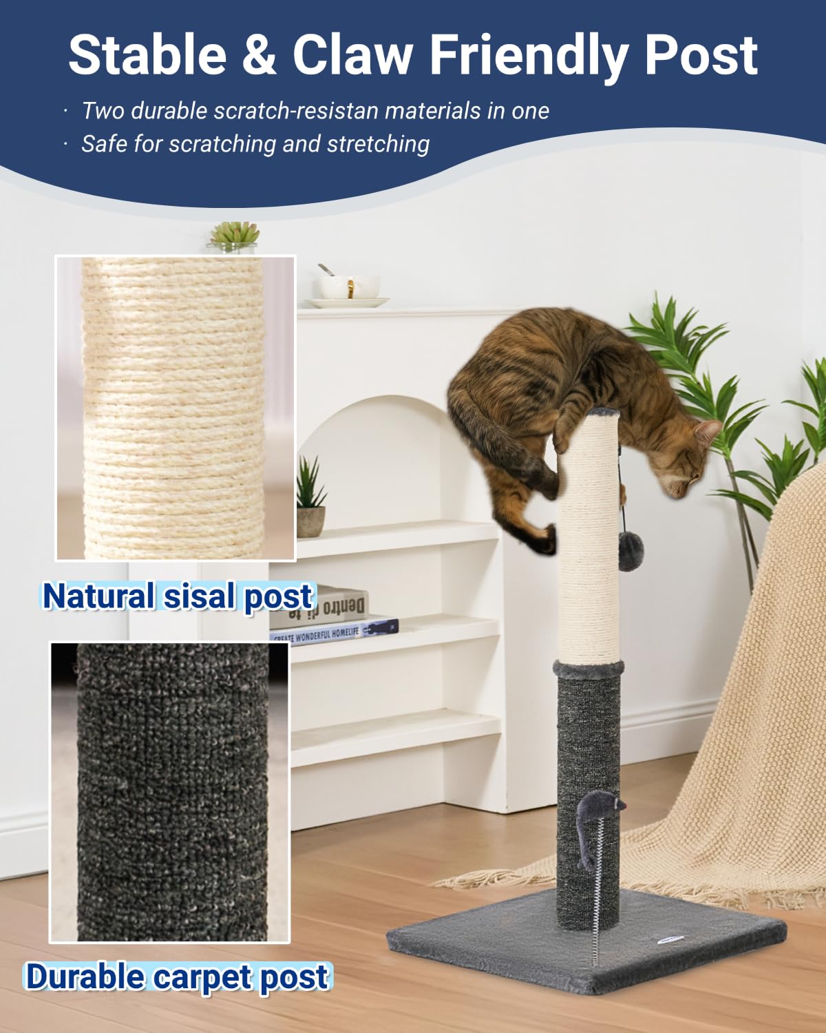 Happi N Pets rascador en sisal natural para arañar