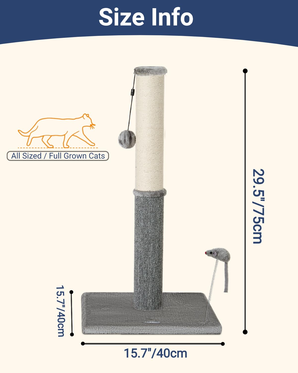 Texturas dobles: sisal y alfombra para gatos exigentes.